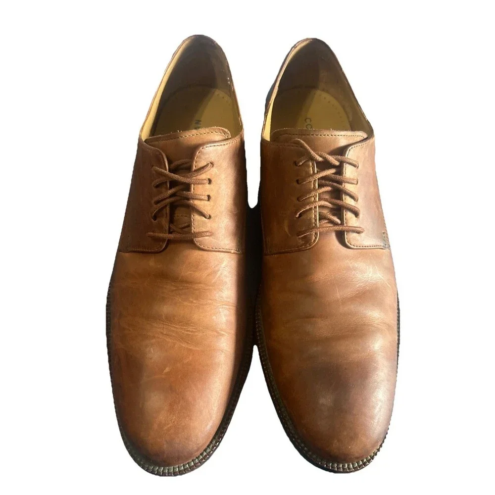 Cole Haan Mens 10.5M Williams Oxford Brown Leather  Lace Up Dress Shoe C14404